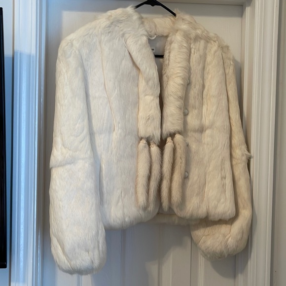 White rabbit fur coat REAL - Picture 1 of 6